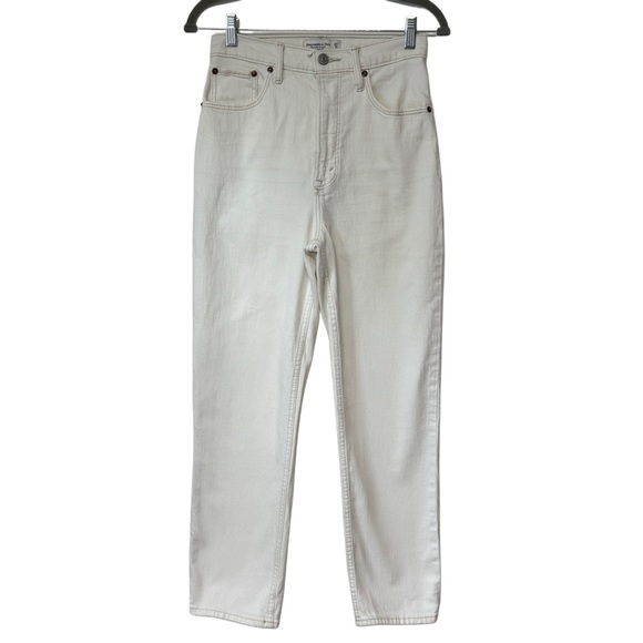 {A&F} "The Ankle Straight Ultra High Rise" Curve Love Stretch Denim Jeans - Picture 1 of 6